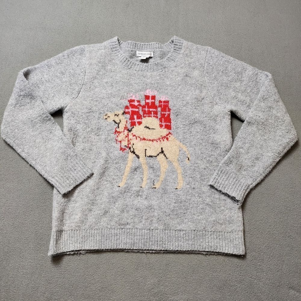 Cupcakes and Cashmere Camel With Gifts Christmas Sweater Size med Ugly Xmas